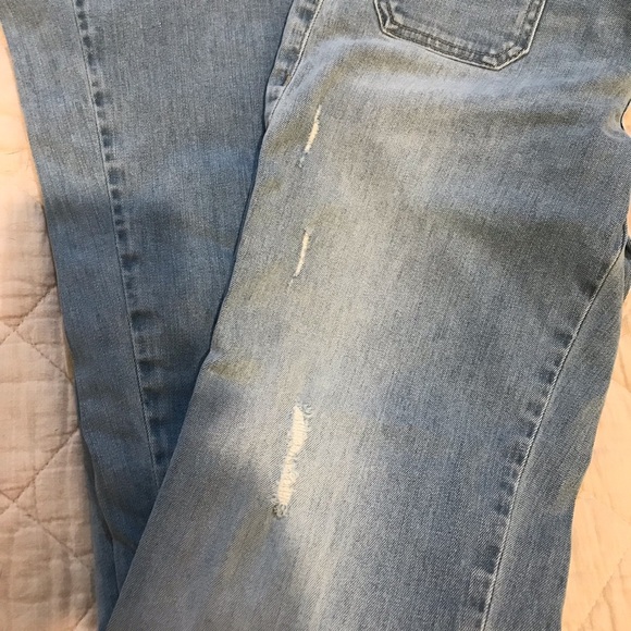 Guess Women's Faded Blue Boot Cut Jeans Distressed, Long - Picture 5 of 7